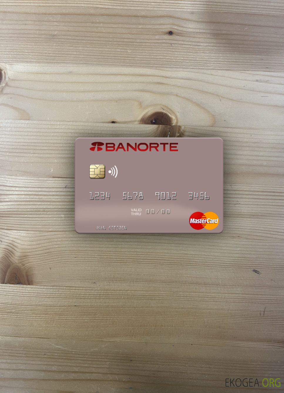 Photolook mastercard de la Banque Banorte au Mexique , avant